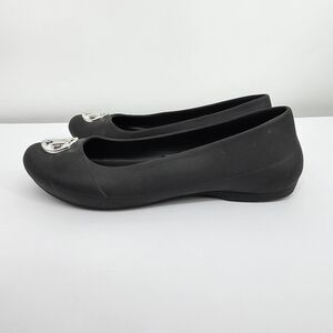 Crocs Alice Medallion Flats Black Women’s Size 8 Work Shoes Slip On Comfort